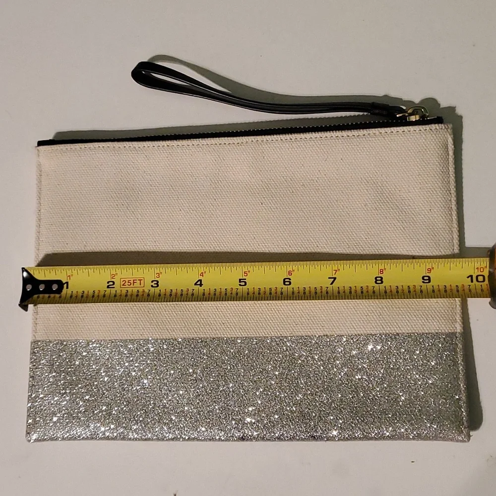 Kate Spade cream and Silver Cosmetic Bag